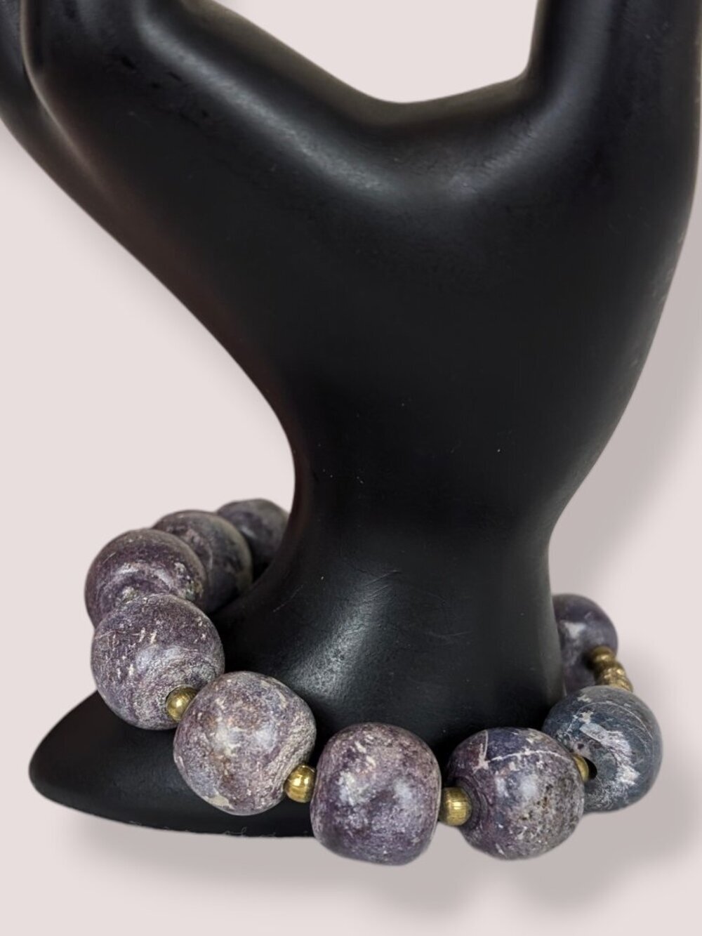 Bohemian 17mm Chunky Purple Stone Bracelet